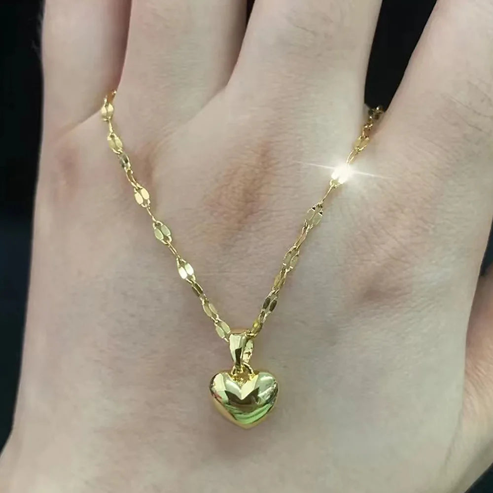 Glamoora Stainless Steel Love Heart Necklace