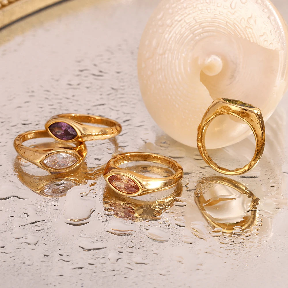 GLAMOORA Horse Eye Zircon Ring