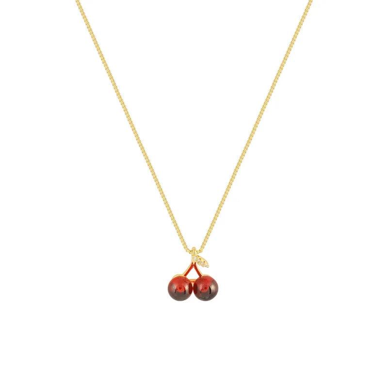 GLAMOORA Cherry Gold Pendant Necklace