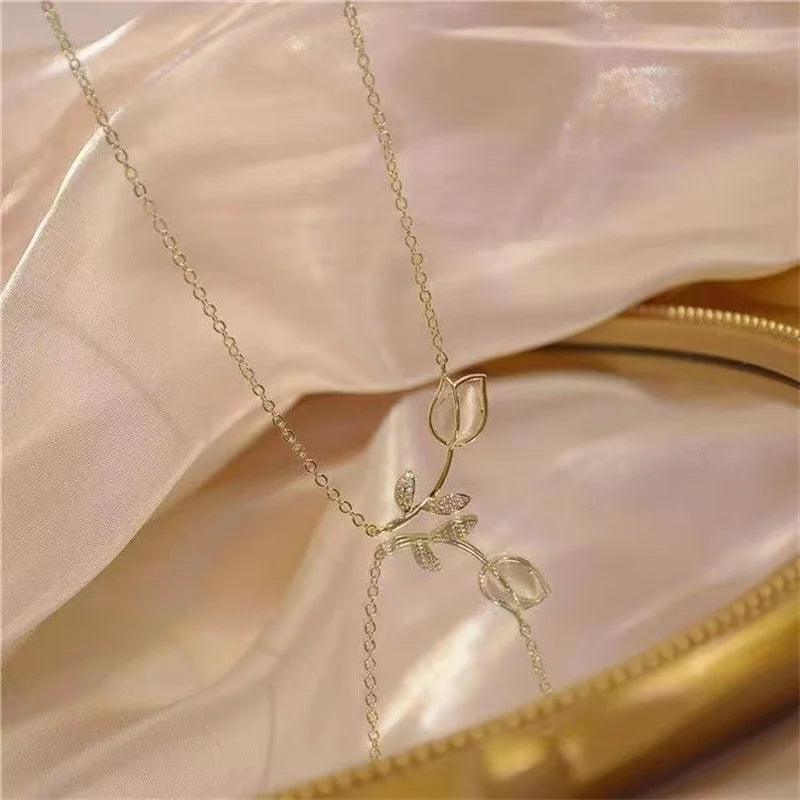 GLAMOORA Cherry Gold Pendant Necklace