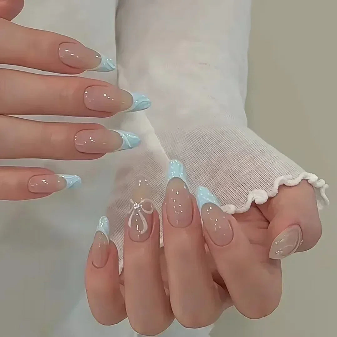 GLAMOORA Pink Butterfly Press-On Nails