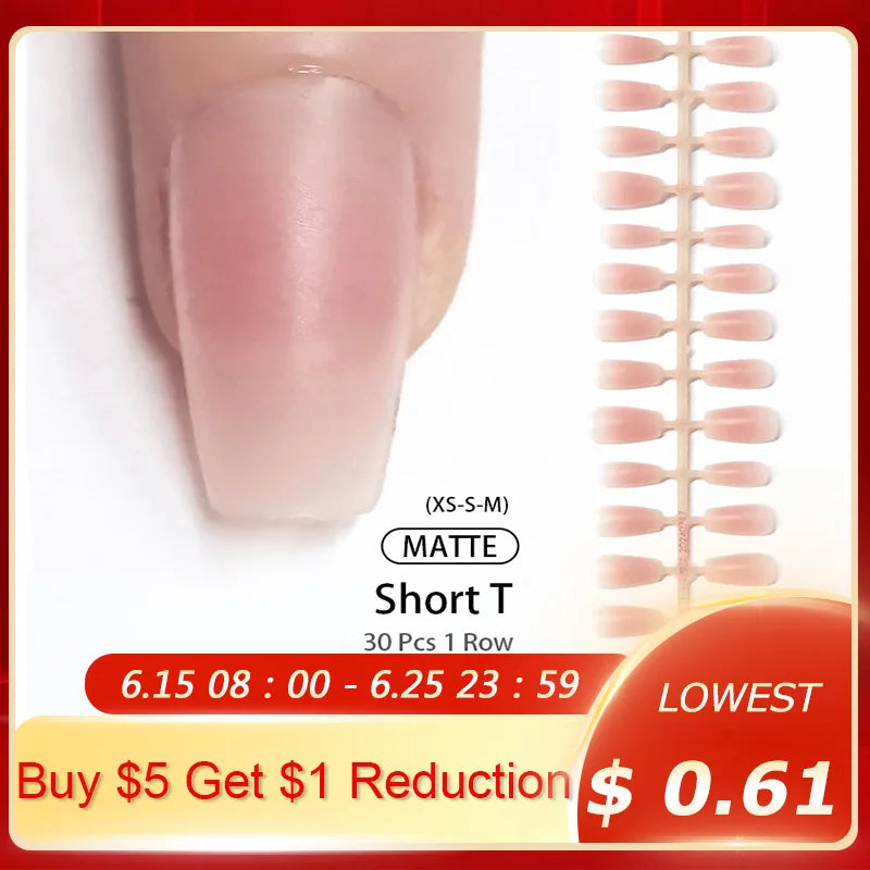 GLAMOORA Matte Press-On Nails