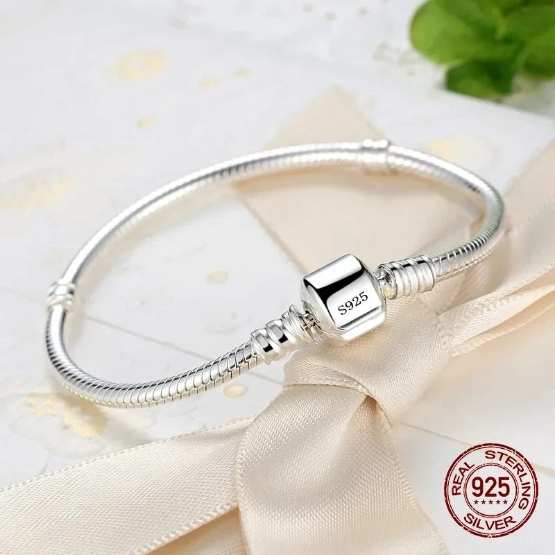 GLAMOORA Sterling Silver Snake Chain Bracelet