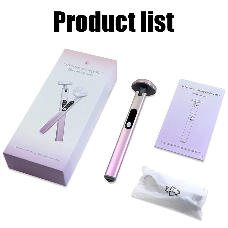 7 In 1 EMS Red Light Therapy Facial Wand Skin Tightening Anti-Aging Microcurrent Wrinkle Reduction Remove Dark Circles Beauty
