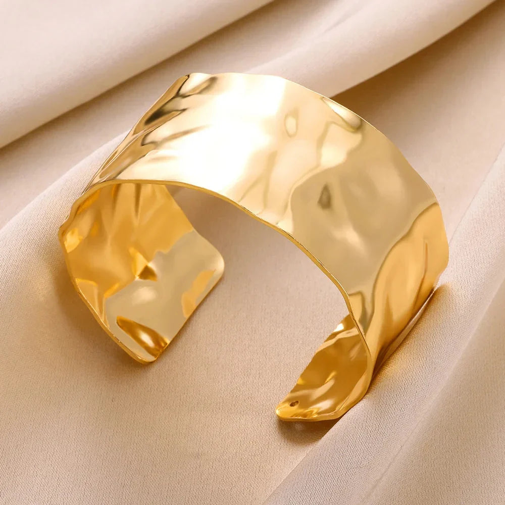 GLAMOORA Gold Cuff Bracelet