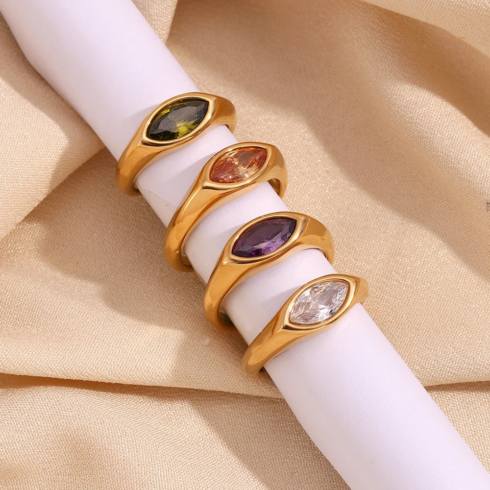 GLAMOORA Horse Eye Zircon Ring