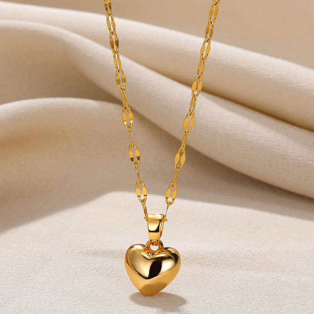 Glamoora Stainless Steel Love Heart Necklace
