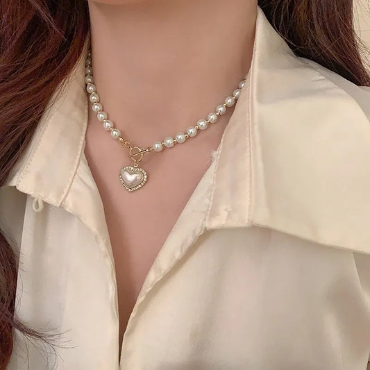 GLAMOORA Elegant Pearl Necklace
