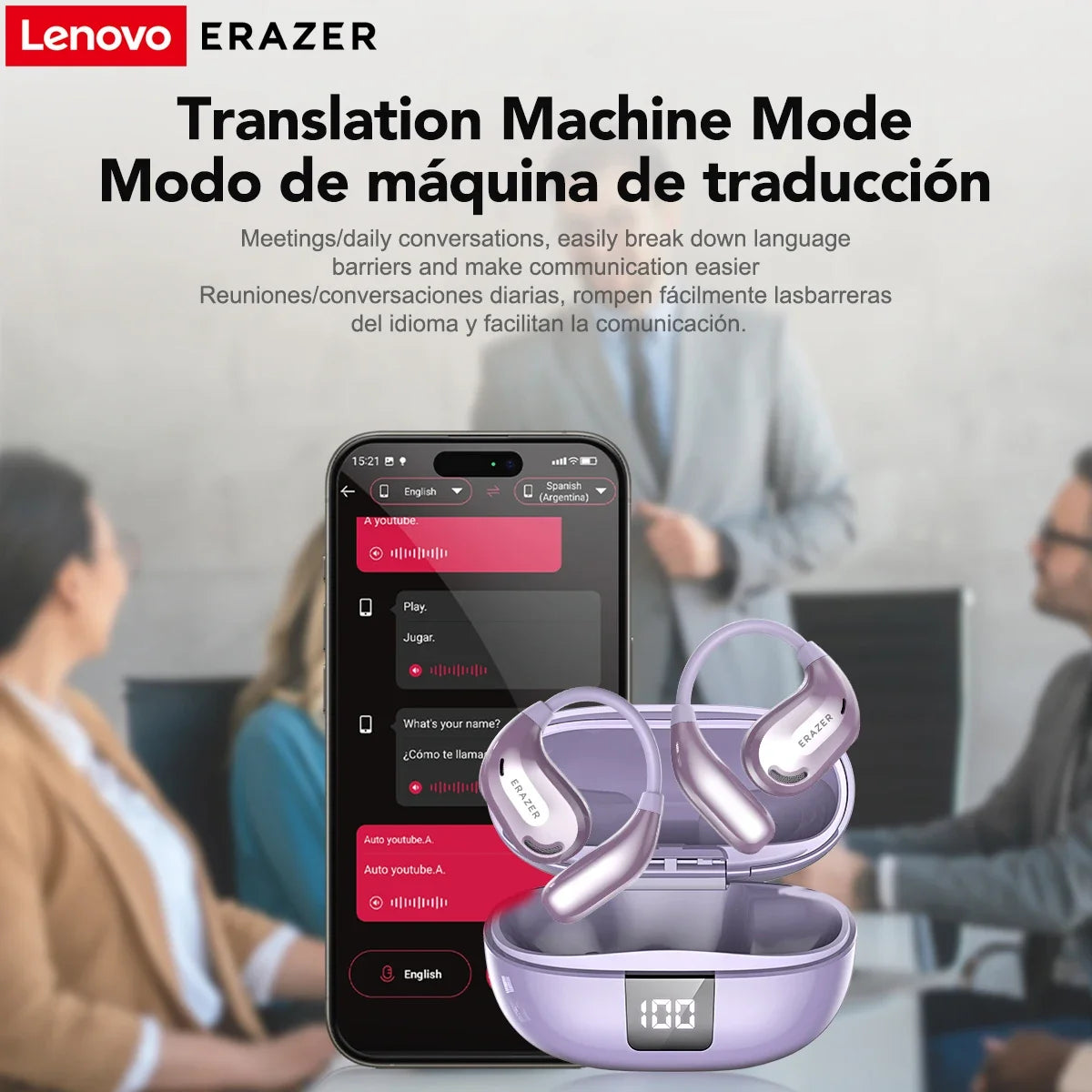 GLAMOORA AI Translator Earbuds