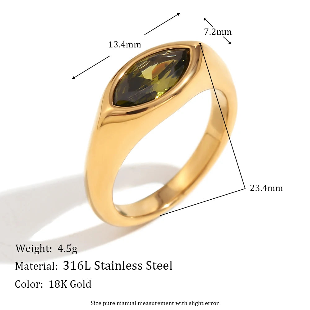 GLAMOORA Horse Eye Zircon Ring