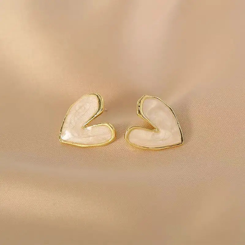 GLAMOORA Heart Pearl Drop Earrings