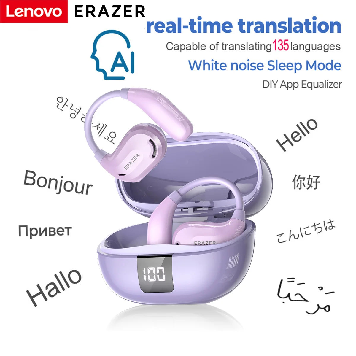 GLAMOORA AI Translator Earbuds