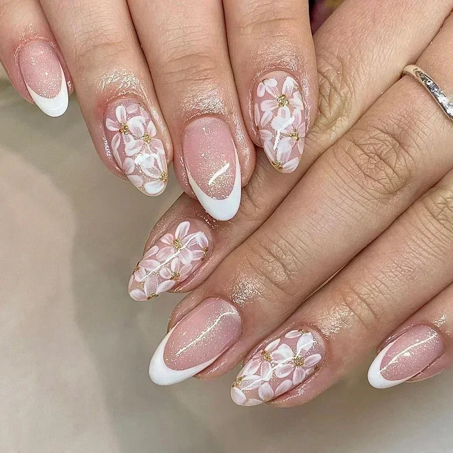 GLAMOORA Pink Butterfly Press-On Nails