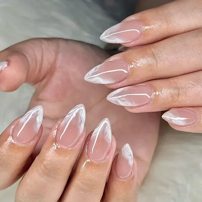 GLAMOORA Pink Butterfly Press-On Nails