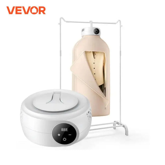 VEVOR Portable Clothes Dryer w/ Dryer Bag 600W Foldable Mini Dryer w/ 5-H Timer & LED Display for Apartments Dorms RVs or Hotels