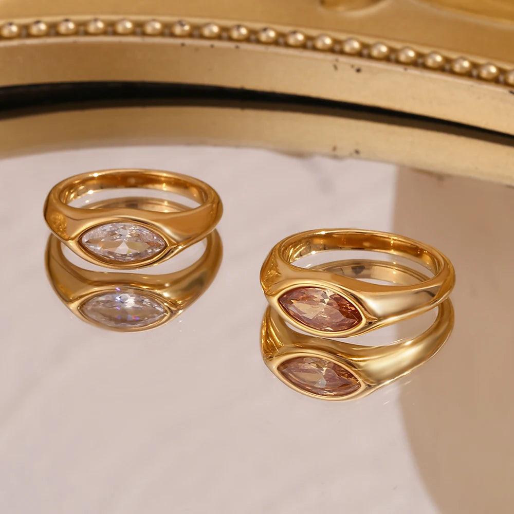 GLAMOORA Horse Eye Zircon Ring