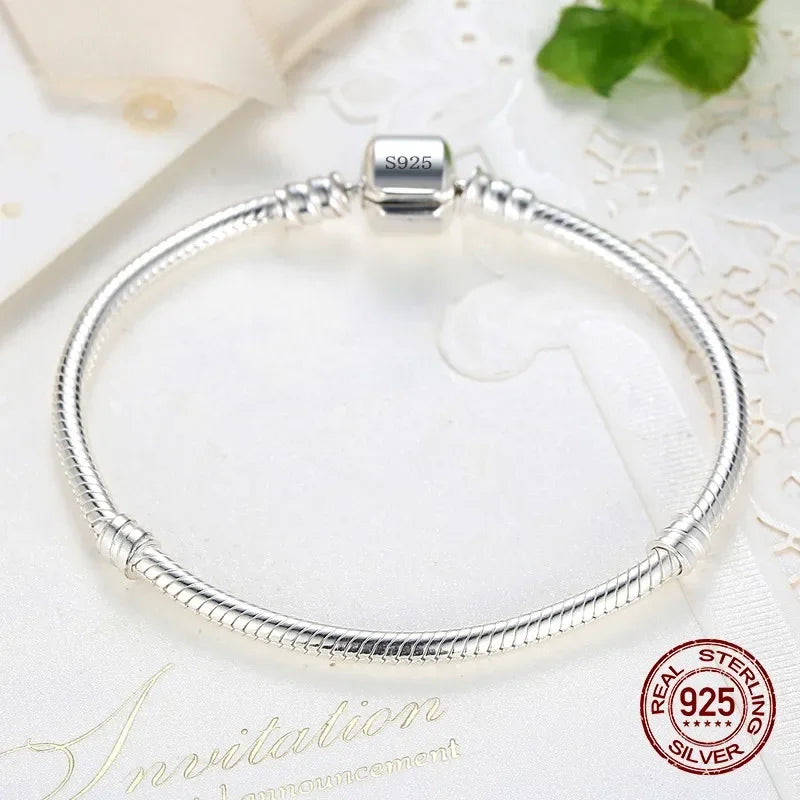 GLAMOORA Sterling Silver Snake Chain Bracelet