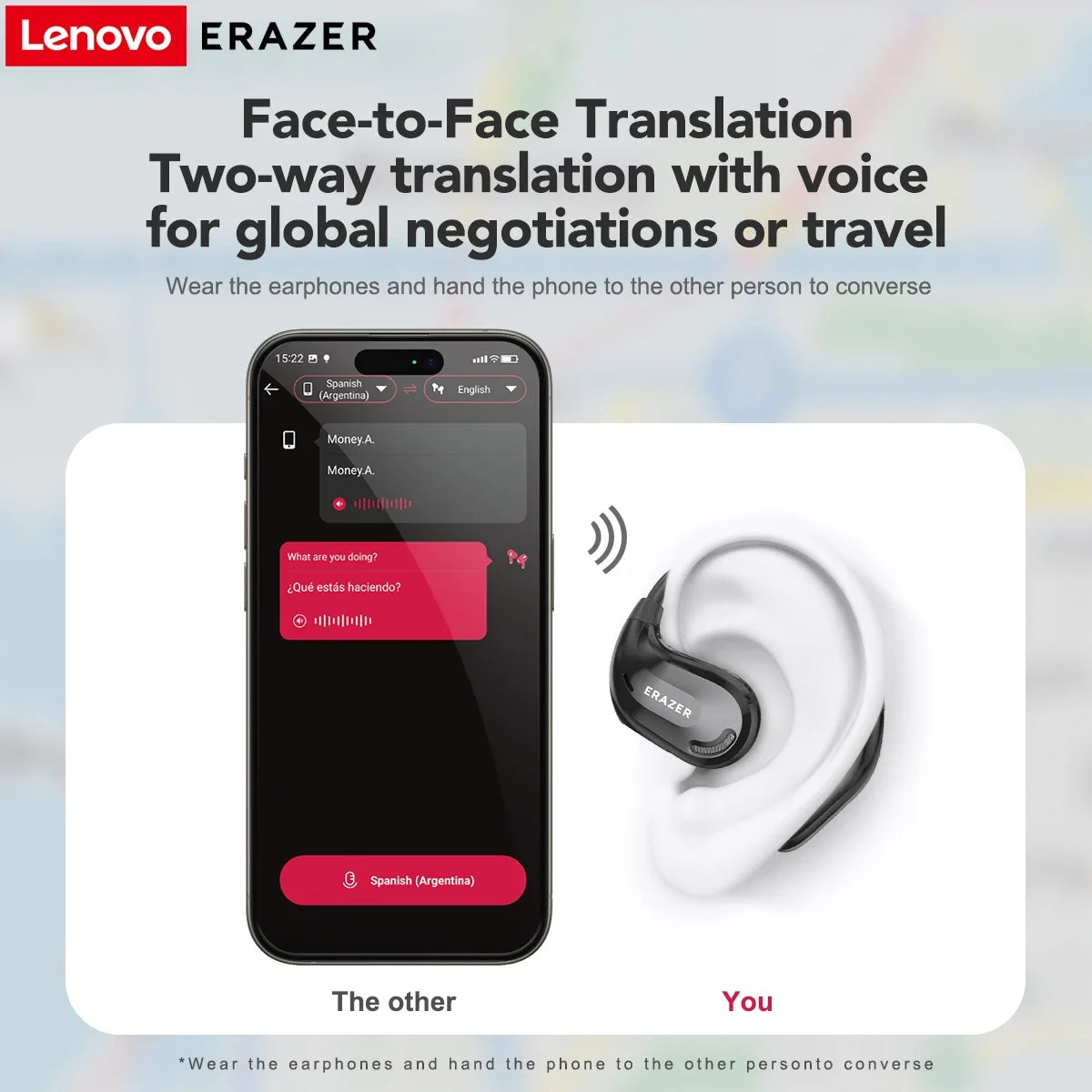 GLAMOORA AI Translator Earbuds