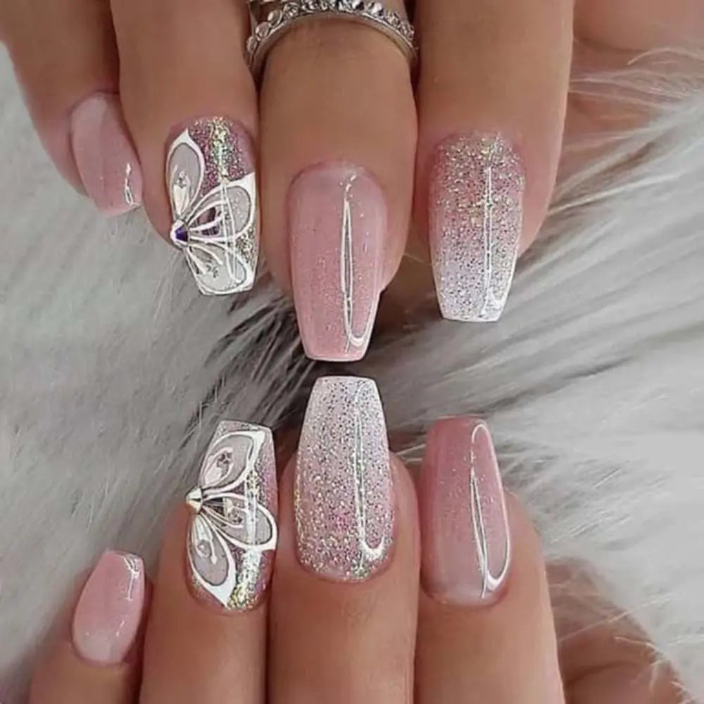 GLAMOORA French Ballerina Press-On Nails