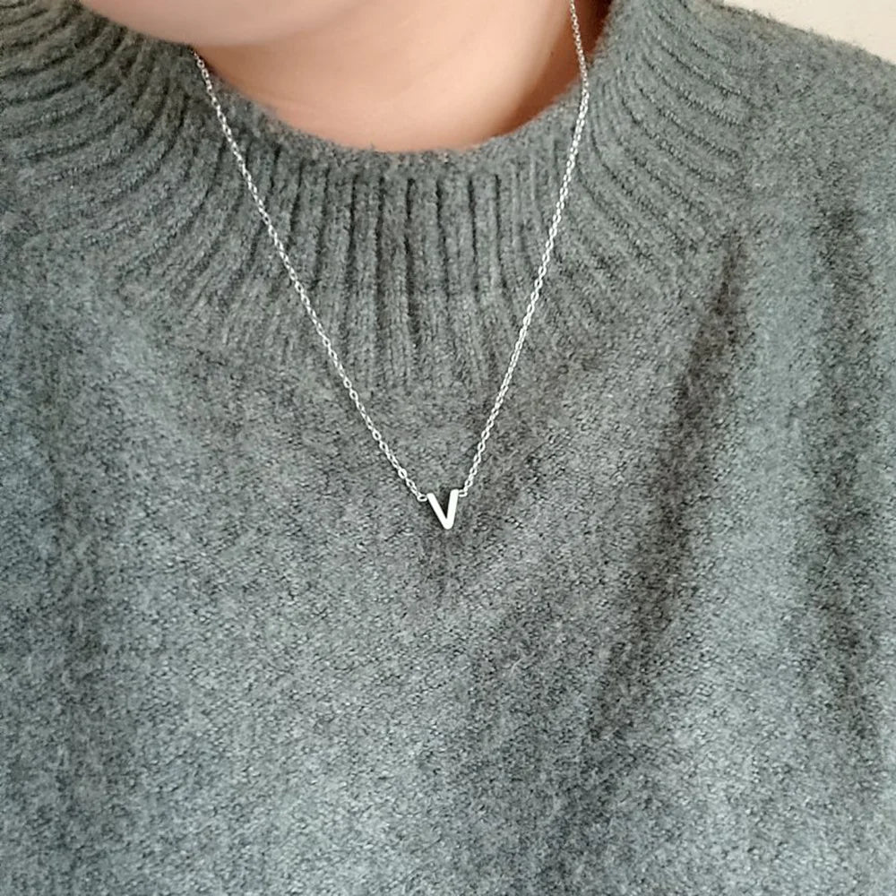 Glamoora Cazador Minimalist Initial A-Z Letter Necklace