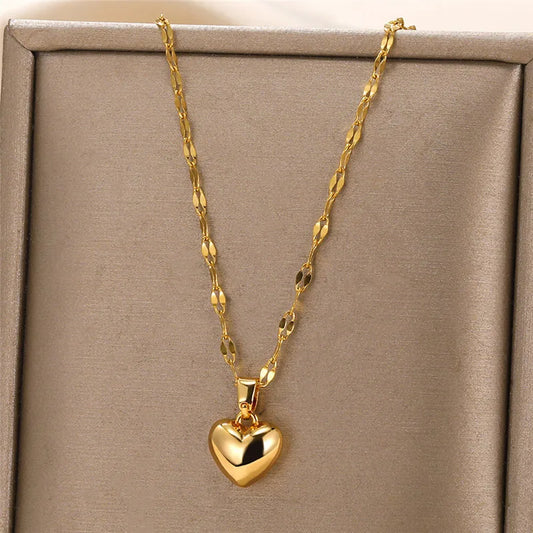 Glamoora Stainless Steel Love Heart Necklace