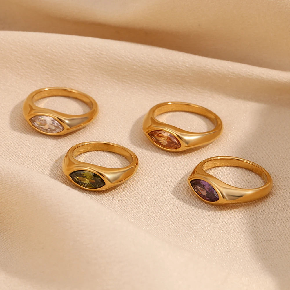 GLAMOORA Horse Eye Zircon Ring