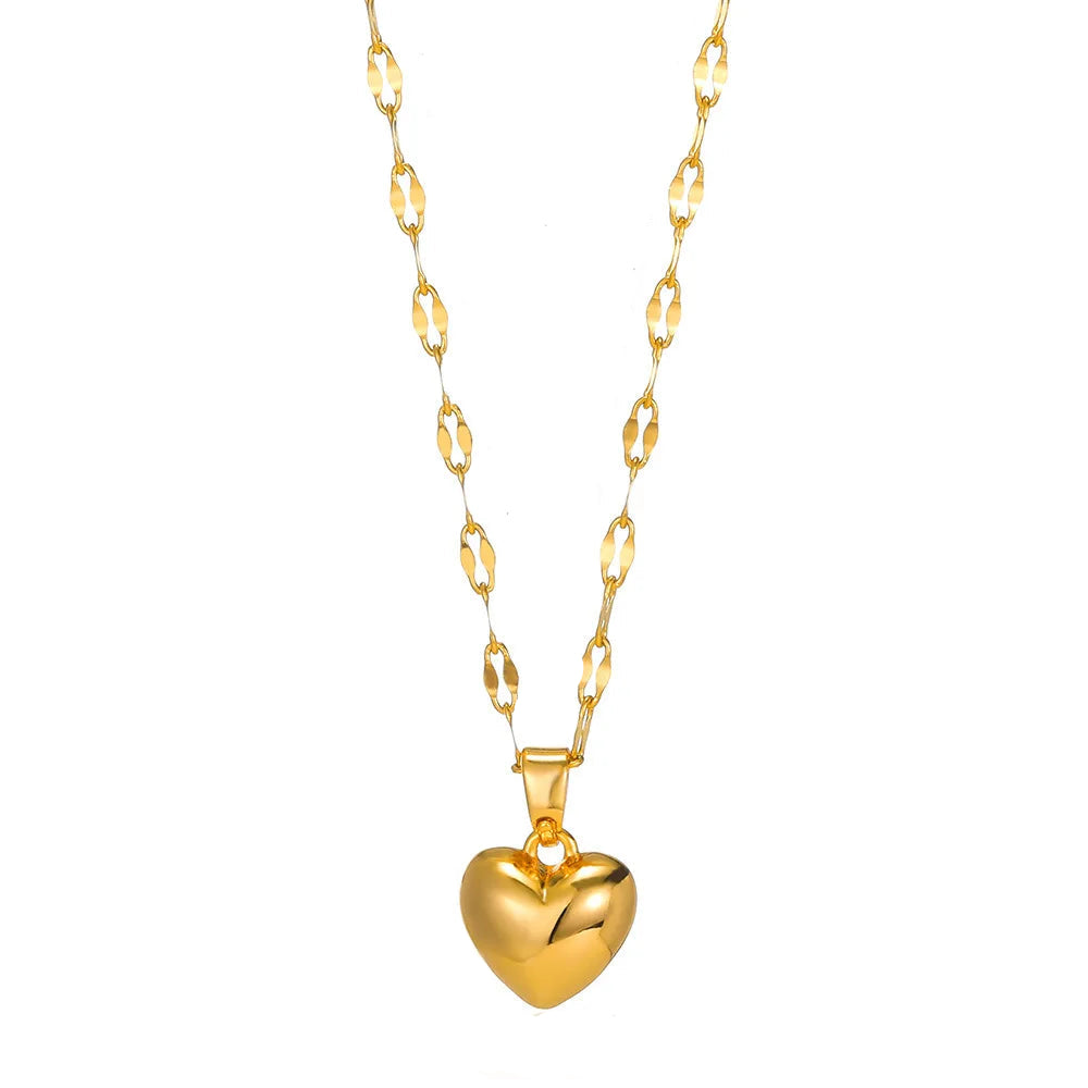Glamoora Stainless Steel Love Heart Necklace