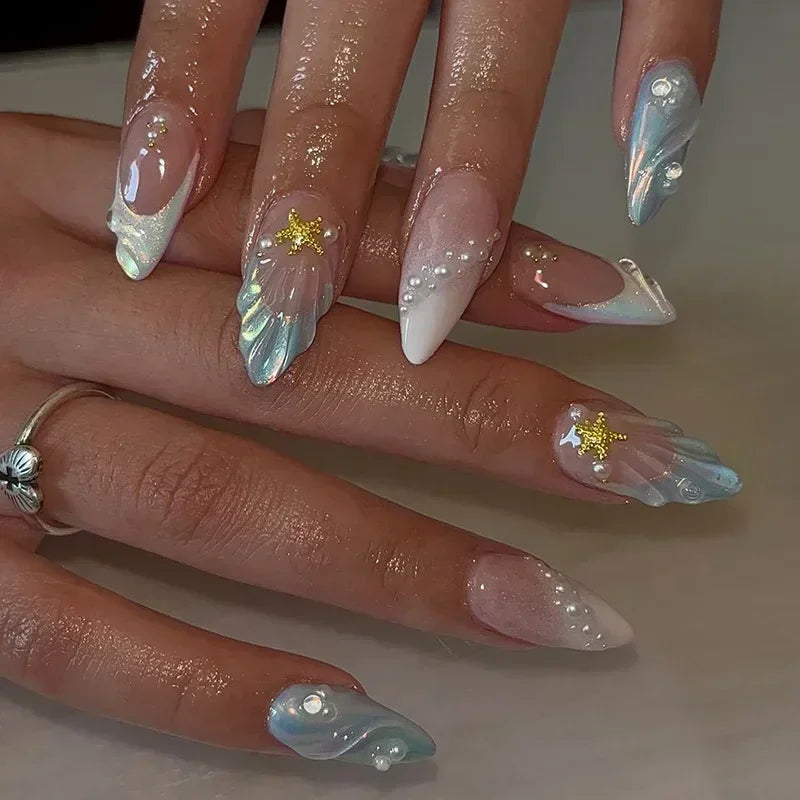 GLAMOORA Pink Butterfly Press-On Nails
