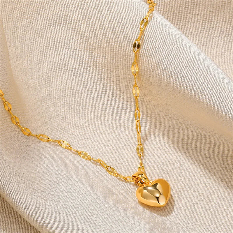 Glamoora Stainless Steel Love Heart Necklace