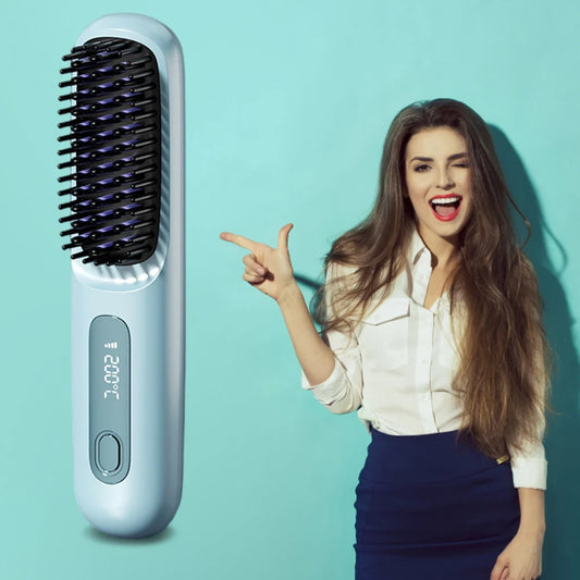 glamoora Cordless Ceramic Heated Hot Brush