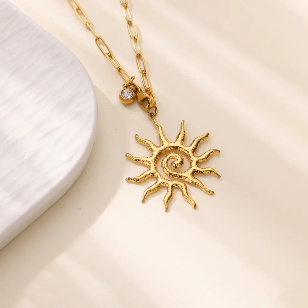 Glamoora Sun zircon necklace For Women