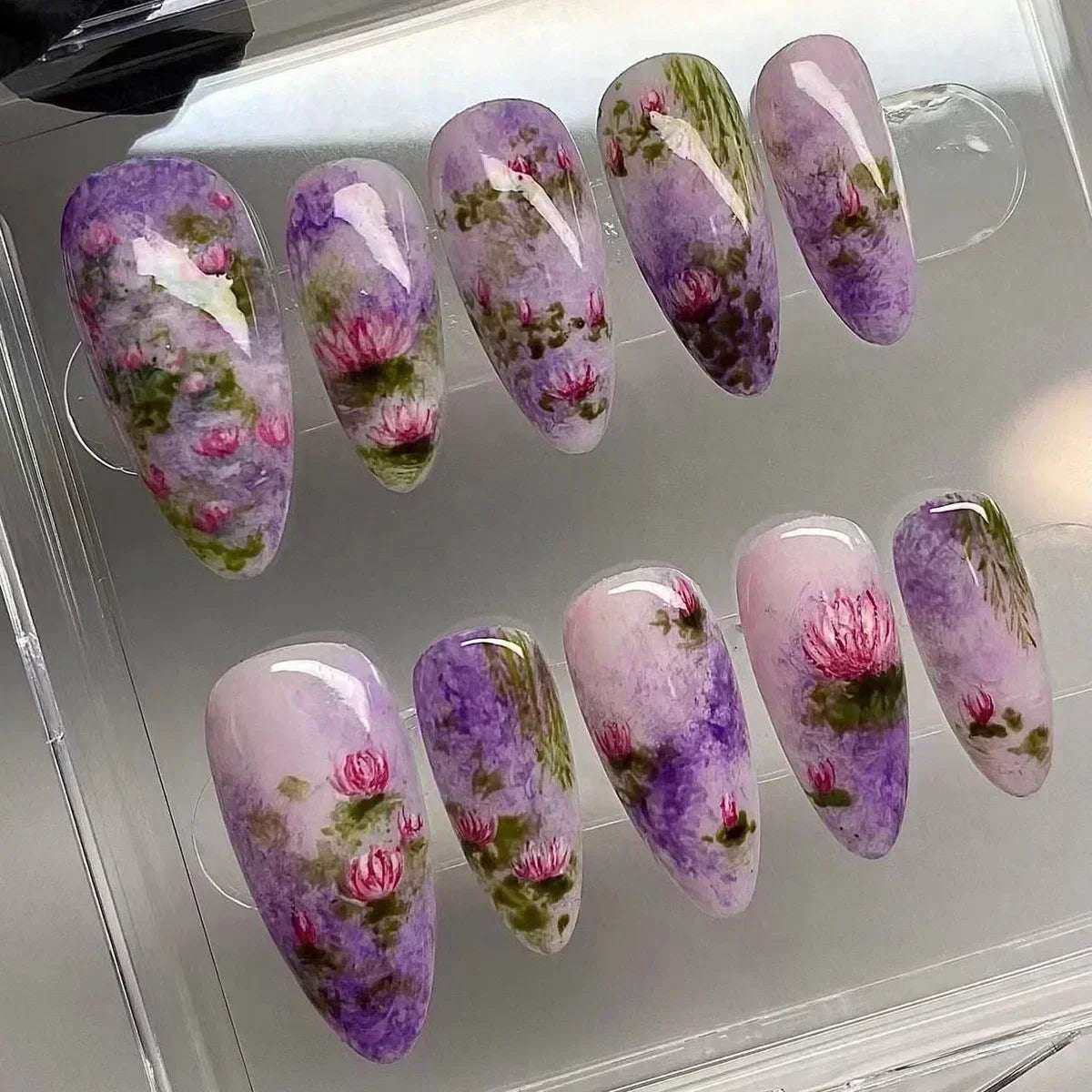 GLAMOORA Pink Butterfly Press-On Nails