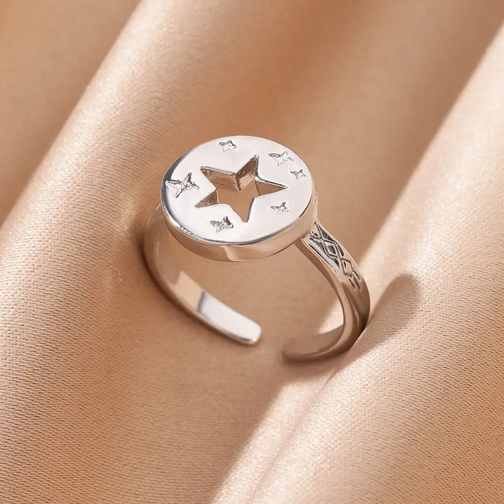 Glamoora  Stainless Steel Shell Rings