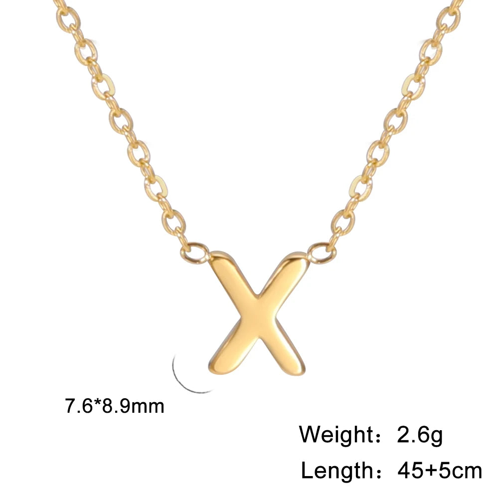 Glamoora Cazador Minimalist Initial A-Z Letter Necklace