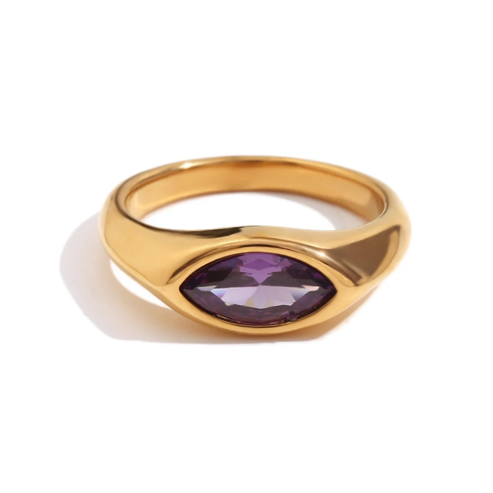 GLAMOORA Horse Eye Zircon Ring