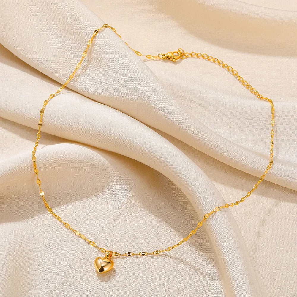 Glamoora Stainless Steel Love Heart Necklace