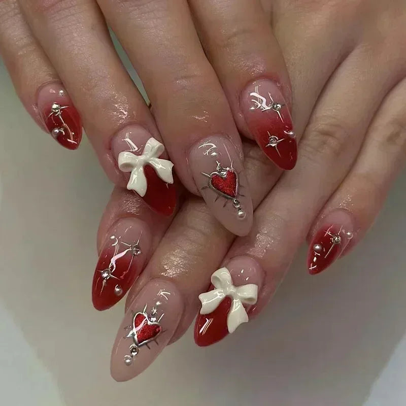 GLAMOORA Pink Butterfly Press-On Nails