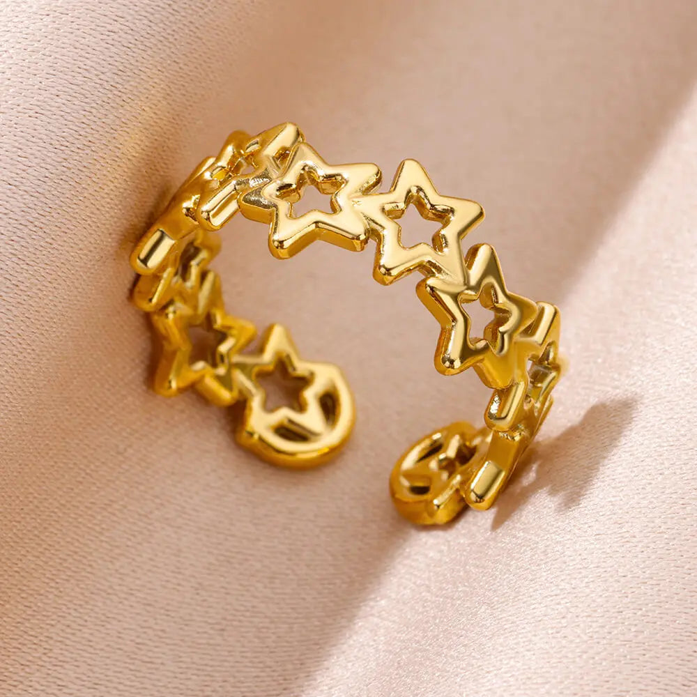 Glamoora  Stainless Steel Shell Rings