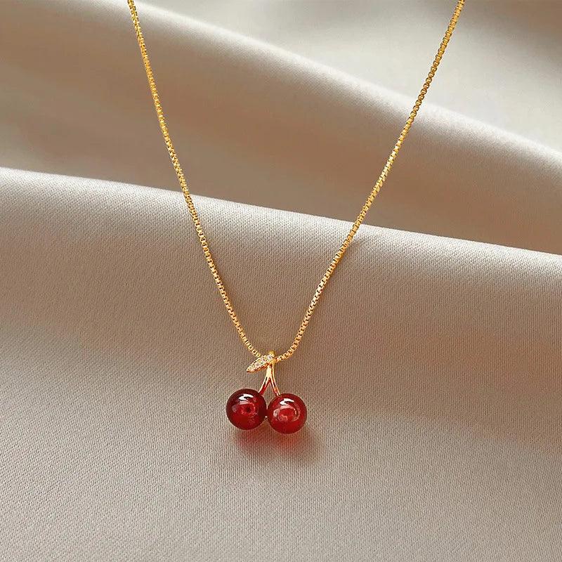 GLAMOORA Cherry Gold Pendant Necklace