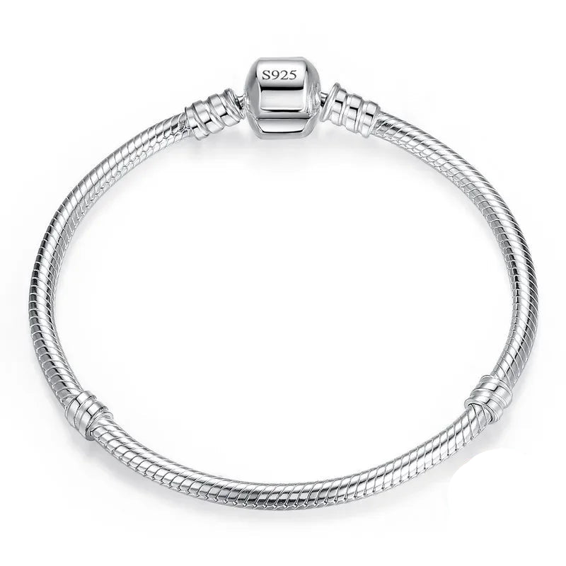 GLAMOORA Sterling Silver Snake Chain Bracelet