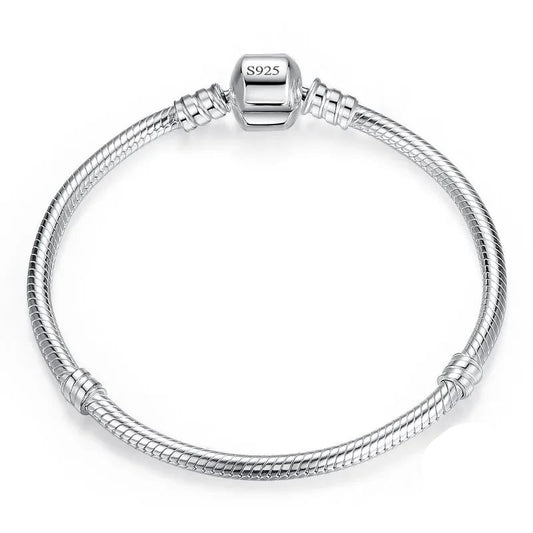 GLAMOORA Sterling Silver Snake Chain Bracelet