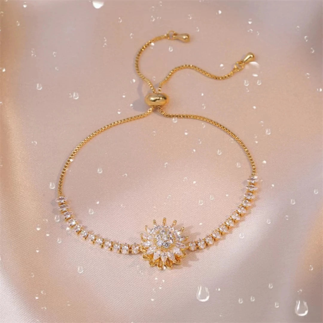 Glamoora Steel Necklace with Rotating Daisy Pendant for Women