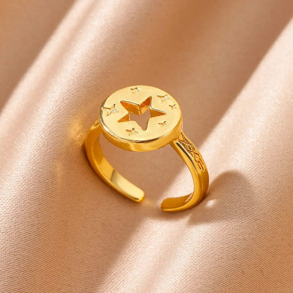 Glamoora  Stainless Steel Shell Rings