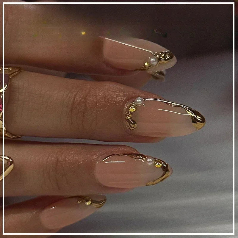 GLAMOORA Pink Butterfly Press-On Nails