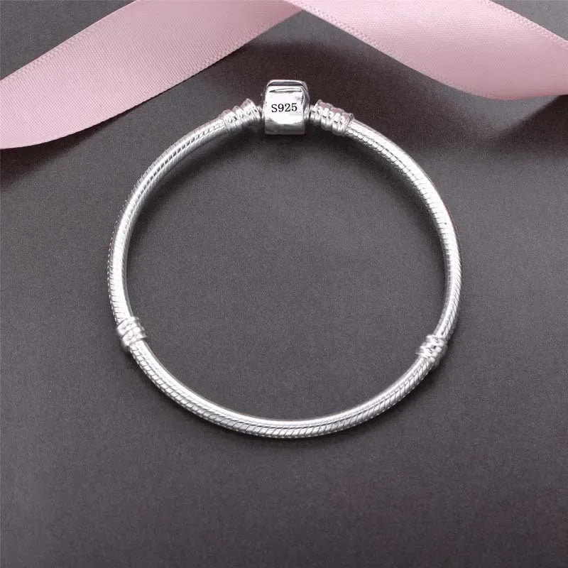 GLAMOORA Sterling Silver Snake Chain Bracelet