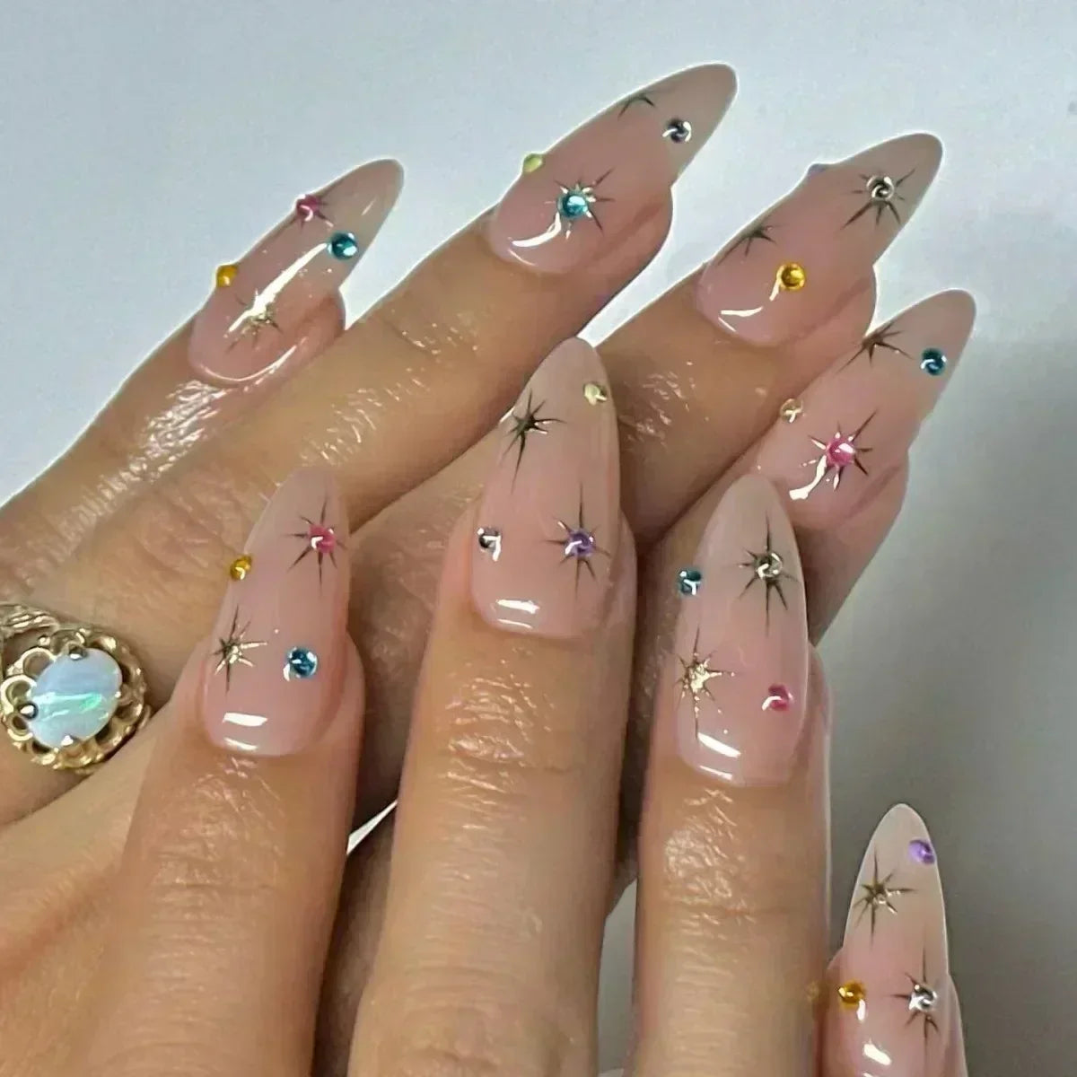 GLAMOORA Pink Butterfly Press-On Nails