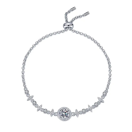 Glamoora - Sterling Silver Moissanite Elegance Bracelet