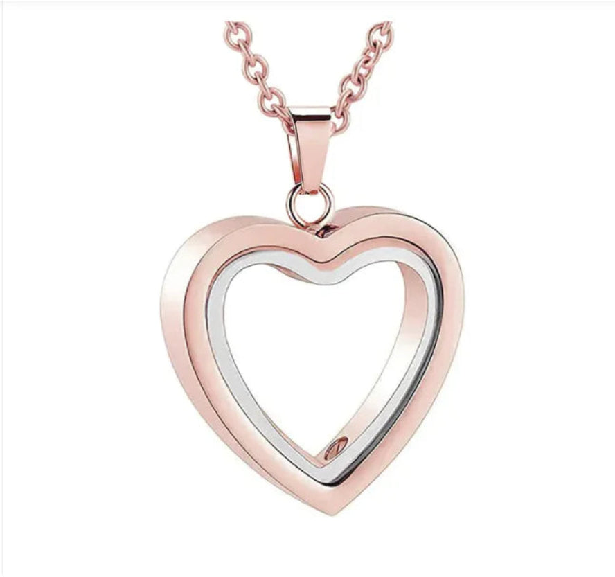 Glamoora - Peach Heart Multi-Color Memorial Locket