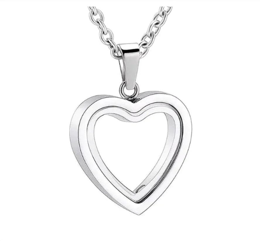 Glamoora - Peach Heart Multi-Color Memorial Locket
